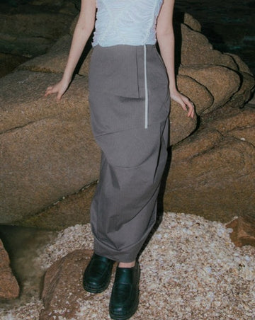 Drape Layered Maxi Skirt